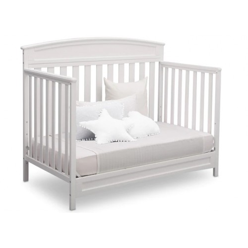 Curve Top 2-in-1 Baby Crib- Milky Grey