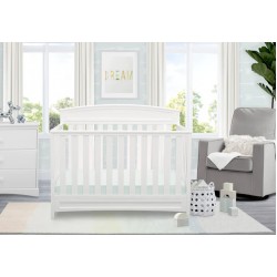 Curve Top 2-in-1 Baby Crib- Milky Grey