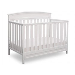 Curve Top 2-in-1 Baby Crib- Milky Grey
