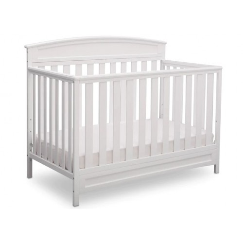 Curve Top 2-in-1 Baby Crib- Milky Grey