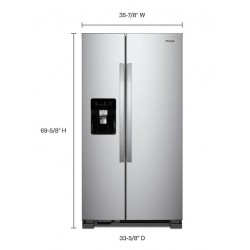 Whirlpool 25cu ft. S/Steel Refrigerator with Water & Ice Dispenser 