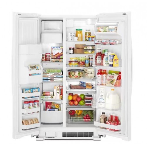 Whirlpool 25cu S/Side Refrigerator with Water & Ice Dispenser- White