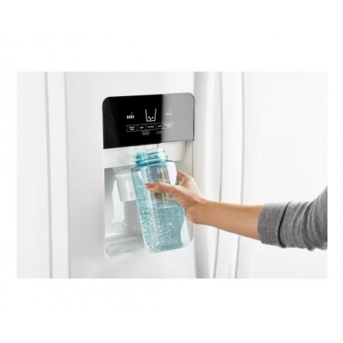 Whirlpool 25cu S/Side Refrigerator with Water & Ice Dispenser- White