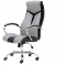 Office Chair, High Back with Arms & Chrome Base- Grey & Black