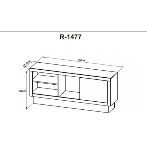 55" Low Space Saver / TV Stand- Walnut