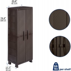 Rimax Resin Wicker Utility Cabinet- Brown