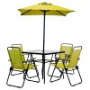 Patio Set 6pc Metal Green and Black