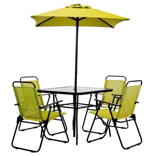 Patio Set 6pc Metal Green and Black