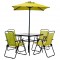 Patio Set 6pc Metal Green and Black
