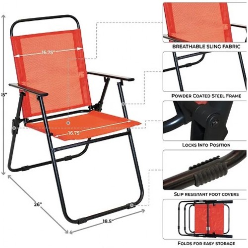 Patio Set 6pc Metal Red and Black