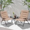 3pc Patio Set  with Small Table and Folding Chairs- Taupe