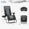 Gravity Lounge Chair with Cupholder- Grey & Black