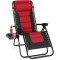 Gravity Lounge Chair with Cupholder- Red & Black