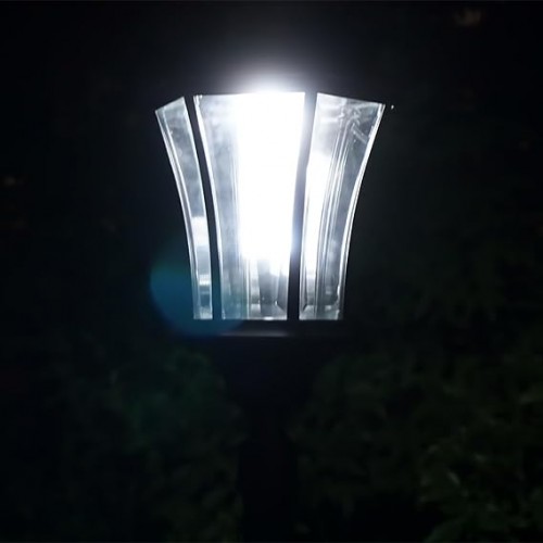 Sun-Ray Abigail Tall Post Solar Lamp and Planter- Black Sun-Ray Abigail Tall Post Solar Lamp and Planter- Black