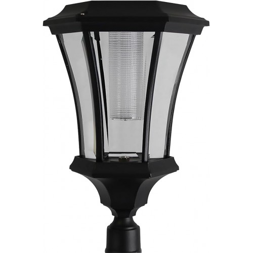 Sun-Ray Abigail Tall Post Solar Lamp and Planter- Black Sun-Ray Abigail Tall Post Solar Lamp and Planter- Black