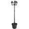 Sun-Ray Hannah Tall Post 3-Head Solar Lamp and Planter- Black