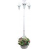 Sun-Ray Vittoria Tall Post 3-Head Solar Lamp and Planter- White Sun-Ray Vittoria Tall Post 3-Head Solar Lamp and Planter- White