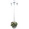 Sun-Ray Vittoria Tall Post 3-Head Solar Lamp and Planter- White