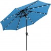 Sun-Ray 9ft Round Solar Lighted Umbrella with Base, 8Rib - Teal Sun-Ray 9ft Round Solar Lighted Umbrella with Base, 8Rib - Teal