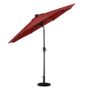 Sun-Ray 9ft Round Solar Lighted Umbrella with Base, 8Rib- Scarlet Sun-Ray 9ft Round Solar Lighted Umbrella with Base, 8Rib- Scarlet