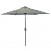 Sun-Ray 9ft Round Solar Lighted Umbrella with Base, 6Rib - Grey