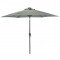 Sun-Ray 9ft Round Solar Lighted Umbrella with Base, 6Rib - Grey
