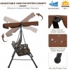 Wicker 3 Seater Swing with Cupholder