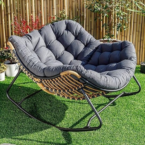 Indoor/Outdoor Rocking Chair with Padded Cushion- Medium
