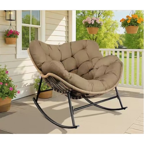 Indoor/Outdoor Rocking Chair with Padded Cushion- Medium