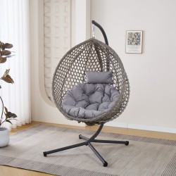 M5 Tear Drop Wicker Swing- Grey