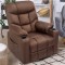 Swivel Rocker Recliner with 8 Point Heat Massage & Cupholders- Brown
