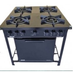 Bess 4 Burner Industrial Gas Stove with Oven