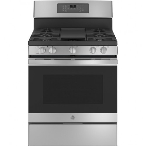GE 30" 5 Burner With Air Fry Convection Oven - S/Steel