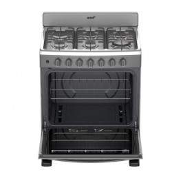 Acros 30" 6 Burner Gas Stove With S/Steel Top- Grey