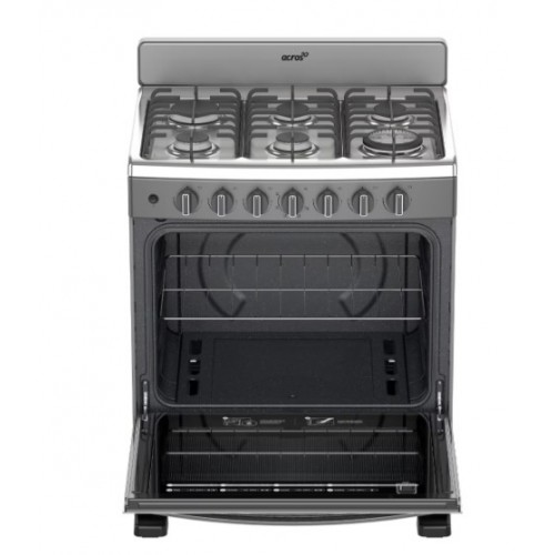 Acros 30" 6 Burner Gas Stove With S/Steel Top- Grey