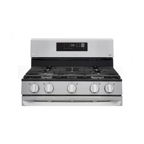  LG 30" 5 Burner Smart Wi-Fi Enabled Fan Convection Gas Range with Air Fry & EasyClean