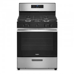 Whirlpool  30" 5 Burner Gas Range- Black & Silver