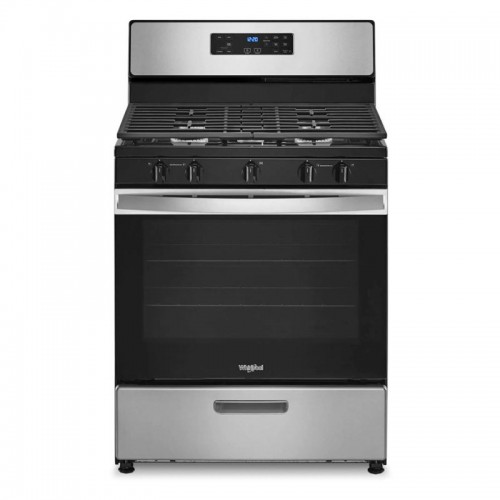 Whirlpool  30" 5 Burner Gas Range- Black & Silver
