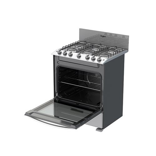 Whirlpool 30" 6 Burner Gas Range with S/Steel Worktable 