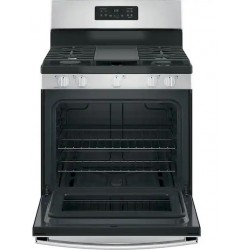 GE 30" 5 Burner Gas Range, S/Steel with Heavy Potrest