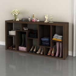 Bookcase Organiser 8 Tier Upright/ Horizontal Rustic