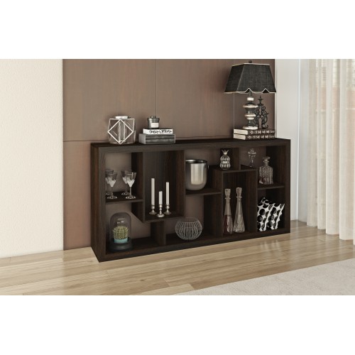 Bookcase Organiser 8 Tier Upright/ Horizontal Tobacco