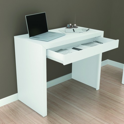 Office Desk with Center Draw, White