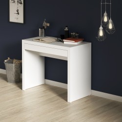 Office Desk with Center Draw, White