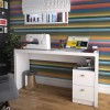 Office Desk with 2 Side Draws, White