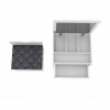 Dressing Table With Grey Fabric Seat & Lift Up Mirror
