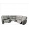Living Room Sectional, 3 Powered Recliner with Headrest & Lumbar- Vintage Grey