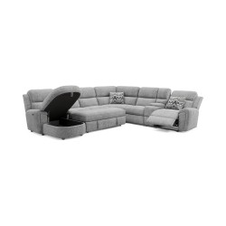 Riviera Living Room Sectional with 2 Powered Recliner, Pullout Bed & Chaise Riviera Living Room Sectional with 2 Powered Recliner, Pullout Bed & Chaise